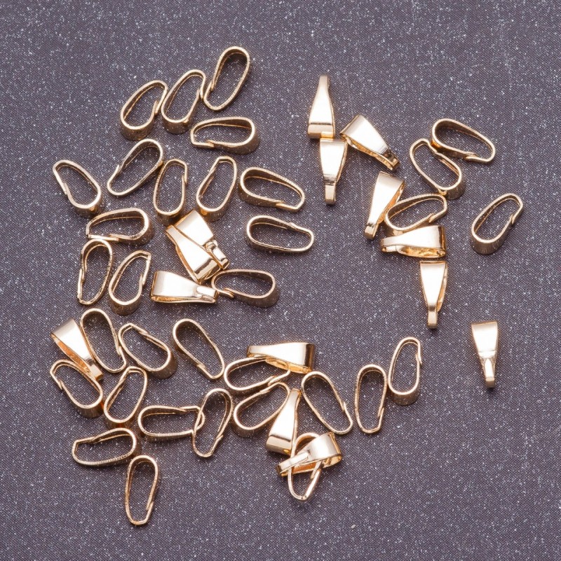 Jewelry Findings Pendant Holder (Pendant Mount/Under-Pendant), 3 mm diameter, 7 mm length, gold metal color, pack. 7 g ~70 pcs