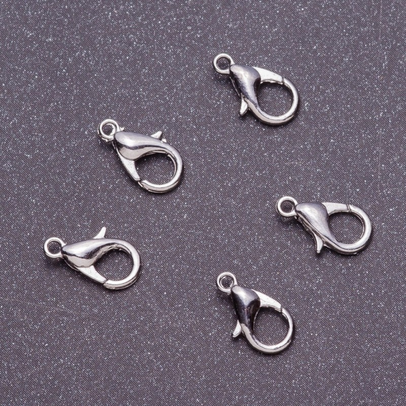 Price per Pack/10pcs. Carabiner Clasp, Diameter 7mm, Length 12mm, Dark Metal Color