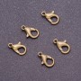 Lobster clasp, diameter 6mm, length 12mm, metal color bronze (pack of 10)