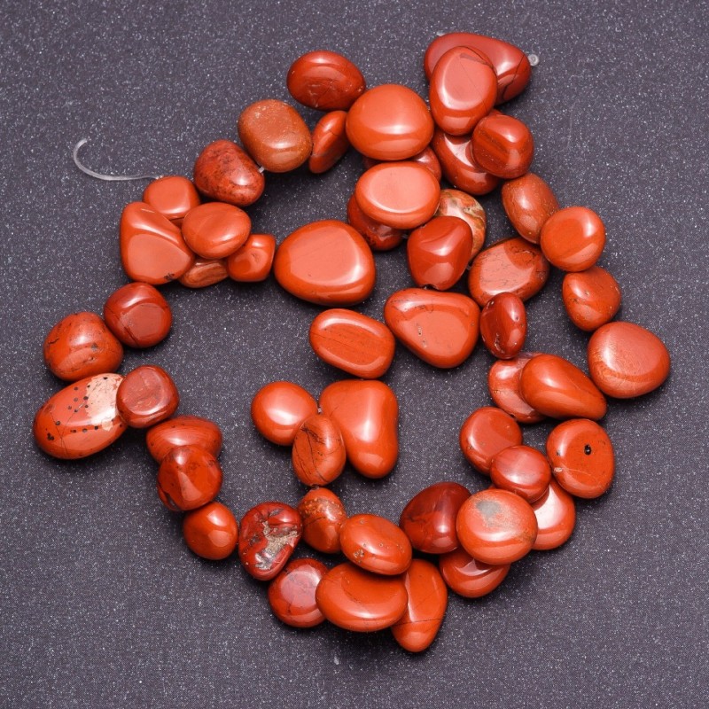 Natural Stone Beads Red Jasper Tumbled Butterfly, 6-12 (+/-) mm Strand, 39cm Length