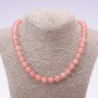 Natural Stone Necklace Chalcedony Smooth Bead, Diameter 10mm, Length 45cm