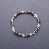 Moss Agate Tumbled Bead Bracelet, 6mm(+-) Diameter, 18cm Circumference, on Elastic Cord