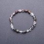 Moss Agate Tumbled Bead Bracelet, 6mm(+-) Diameter, 18cm Circumference, on Elastic Cord
