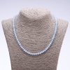 "Aquamarine" (Synthetic) Stone Necklace, Faceted Rondelle, 6x4mm Diameter, 50cm Length