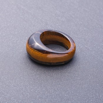 Tiger's Eye Natural Stone Ring, Size 20mm