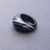 Black-and-White Agate Ring, Size 19mm