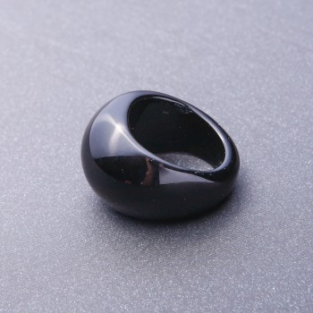Ring, signet ring made of natural stone Black Agate, size 19