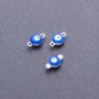 Hardware Connector "Eye" Blue Gray Metal, Diameter 7mm, Length 12mm, Pack of 12