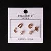 (5mm) Stud Earrings "LUCK" Letters with Gold Rhinestone