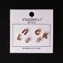 (5mm) Stud Earrings "LUCK" Letters with Gold Rhinestone