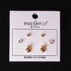 (5mm) Money Bag Ball Stud Earrings with Rhinestone, Gold