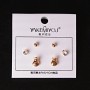 (5mm) Money Bag Ball Stud Earrings with Rhinestone, Gold