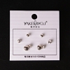 (5mm) Money Bag Ball Stud Earrings with Rhinestone, Silver