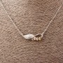 Leaf Pendant on Anchor Chain, length 52cm, size 2x1.7cm silver-tone metal