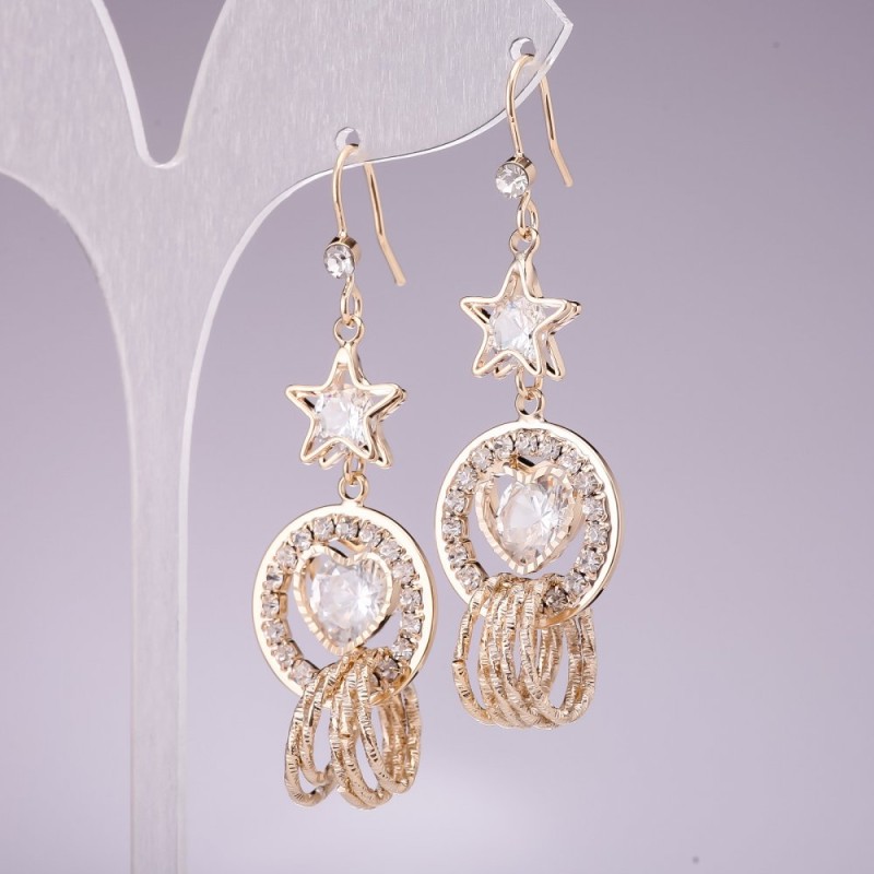 Earrings Stars, length 55mm