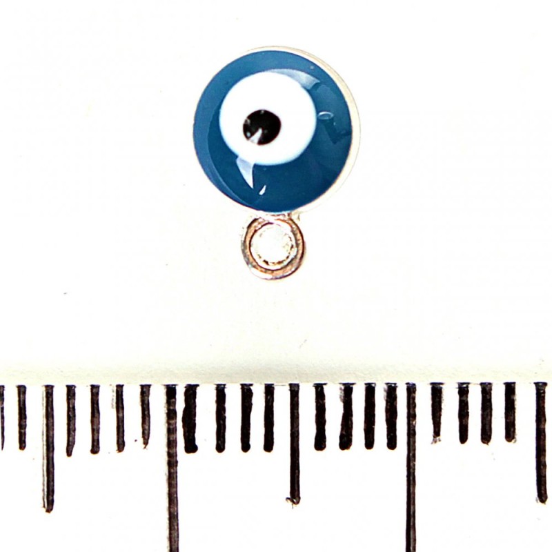 Findings Pendant Hamsa, Dark Blue, Silver-Tone Metal, 6mm, Pack of 12