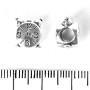 Pandora-Style Clock Bead 9x11mm, 5mm Hole, Pack of 20g (+/-9 pcs)