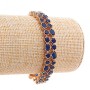 Xuping Women's Bracelet, Blue Round and Oval Crystals, Gold Color