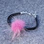 Lilac Bracelet with Natural Fur