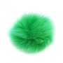 Green Natural Fur Pom-Pom Keychain on Elastic