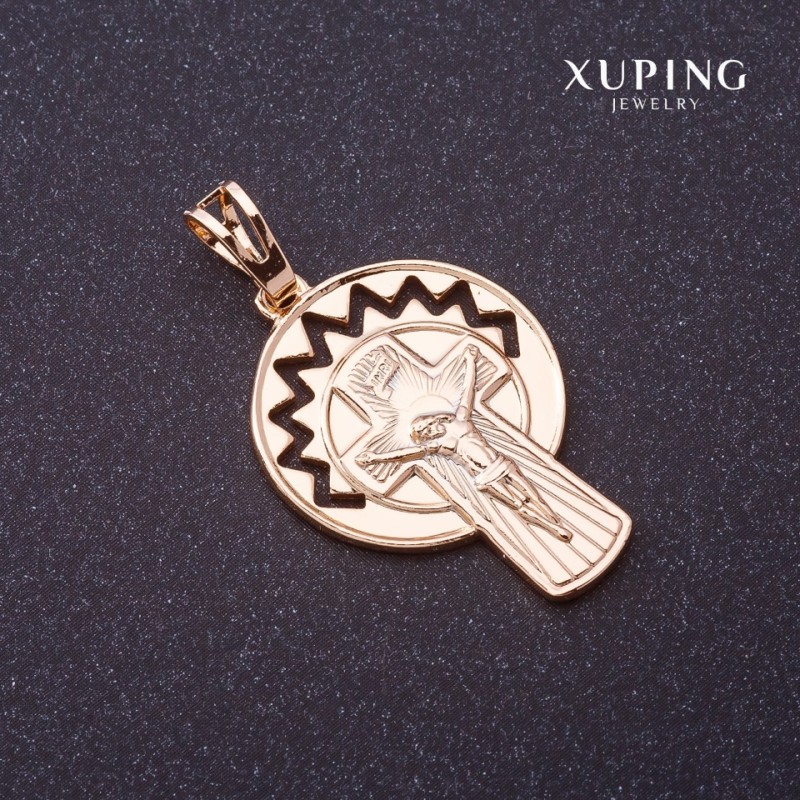 Xuping Cross Pendant, gold color, 37x20mm