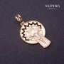 Xuping Cross Pendant, gold color, 37x20mm