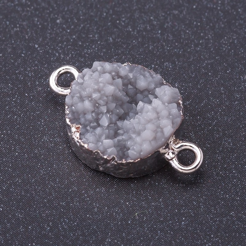 Connector "Gray Snow" metal color "silver" L1mm, diameter 14mm plastic