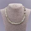 Necklace Prehnite Tumbled Cross-Cut Beads, diameter 8mm (+-), length 47cm