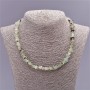 Necklace Prehnite Tumbled Cross-Cut Beads, diameter 8mm (+-), length 47cm