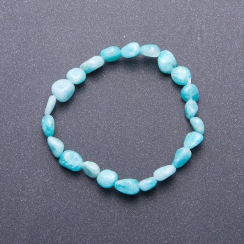 Amazonite Tumbled Bead Bracelet, 7mm(+-) Diameter, 18cm Circumference, on Elastic Cord