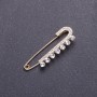 Gold-Tone Metal Stick Brooch, 5.5x1.8 cm