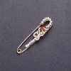"Kiss" Stick Brooch, Gold-Tone Metal, 5.8x1.4 cm