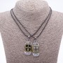 Love Friendship Pendant Set on Cord, Length 45cm, Metal Color “Silver and Bronze”