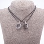 Ring Friendship Pendant Set on Cord, Length 45cm, Metal Color “Silver”