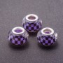 Pandora Bead Lilac Checkered Plastic, diameter 13mm, hole diameter 5mm, pack of 11 pcs