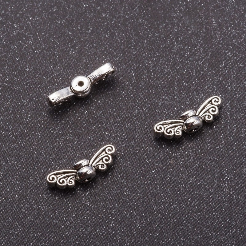 Findings Insert "Butterfly Wings" 4.5x14mm, diameter 1mm, +/-26pcs