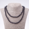 Long Necklace, Aventurine "Blue Sand Cairo Night" Stone, Smooth Bead, 8mm Diameter, 120cm Length