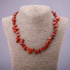 Necklace Red Jasper Butterfly, natural shape 10-15mm, 50cm