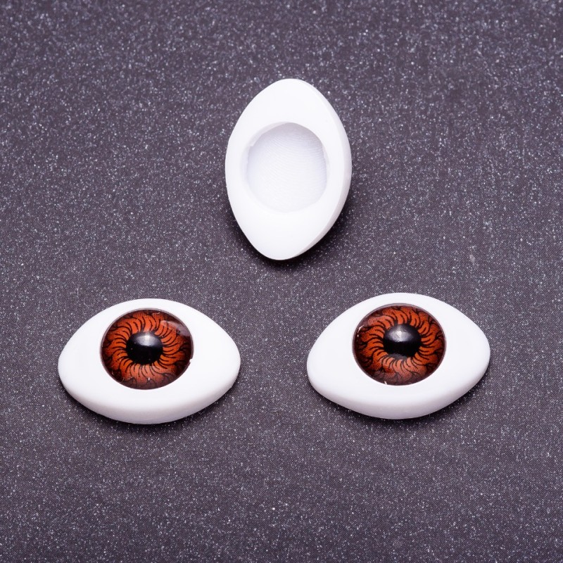 "Craft Eyes" Hardware Pair, Brown Pupil Color, 10mm Diameter, 19x14mm, Pack of 20 Pairs