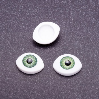 "Craft Eyes" Hardware Pair, Green Pupil Color, 8mm Diameter, 11x14mm, Pack of 50 Pairs