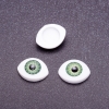 "Craft Eyes" Hardware Pair, Green Pupil Color, 6mm Diameter, 8x12mm, Pack of 50 Pairs