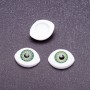 "Craft Eyes" Hardware Pair, Green Pupil Color, 6mm Diameter, 8x12mm, Pack of 50 Pairs