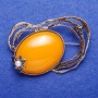 "Amber" Forged Silver-Tone Brooch (Imit.) 6.7x4.7cm