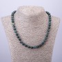 Moss Agate Smooth Round Bead Necklace, 8mm Diameter, 50cm Length