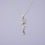 "Fairy" Pendant on Figaro Chain, 25x10mm Diameter, 50cm Length, Gray Metal