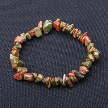 Heliotrope Chip Bracelet on Elastic Band