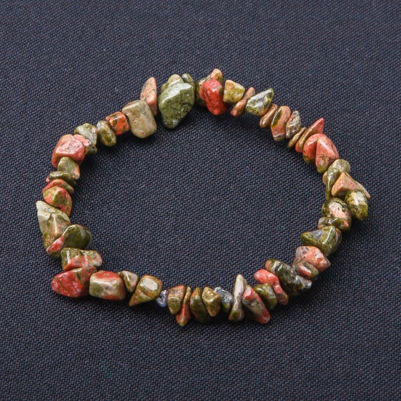 Heliotrope Chip Bracelet on Elastic Band