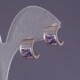 Earrings with Light Lilac Crystals 13x9mm
