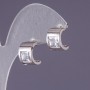 White Crystal Earrings, 13x9mm