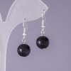 Aventurine Stone Earrings "Blue Sand Night of Cairo" Smooth Ball, Diameter 12mm, Length 3cm